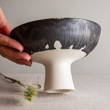 Load image into Gallery viewer, Bronze and White Pedestal Vessel