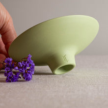Load image into Gallery viewer, Pea Green Porcelain Footed Vessel