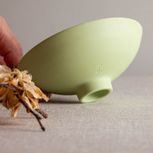 Load image into Gallery viewer, Pea Green Porcelain Open Form Vessel