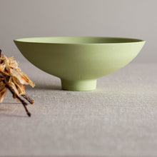 Load image into Gallery viewer, Pea Green Porcelain Open Form Vessel