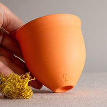 Load image into Gallery viewer, Orange Porcelain Vessel with Flared Rim