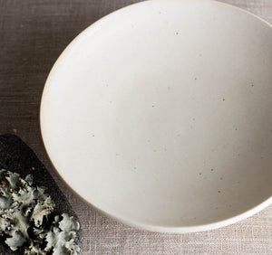 Crystalline White Matte Bowl with Kintsugi-Style Accent