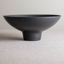 Load image into Gallery viewer, Black Porcelain Vessel with Beeswaxed Exterior