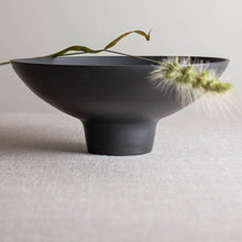 Load image into Gallery viewer, Black Porcelain Vessel with Beeswaxed Exterior