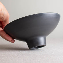 Load image into Gallery viewer, Black Porcelain Vessel with Beeswaxed Exterior
