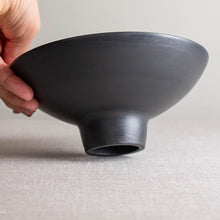 Load image into Gallery viewer, Black Porcelain Vessel with Beeswaxed Exterior