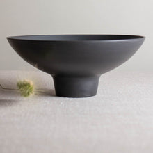 Load image into Gallery viewer, Black Porcelain Vessel with Beeswaxed Exterior