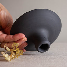 Load image into Gallery viewer, Black Porcelain Small Pedestal Vessel