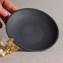 Load image into Gallery viewer, Black Porcelain Small Pedestal Vessel