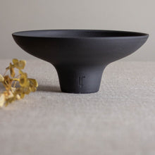 Load image into Gallery viewer, Black Porcelain Vessel with Tall Foot