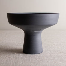Load image into Gallery viewer, Marbled Grey Porcelain Vessel with Pedestal Foot