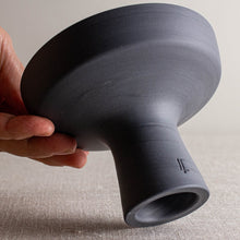 Load image into Gallery viewer, Marbled Grey Porcelain Vessel with Pedestal Foot
