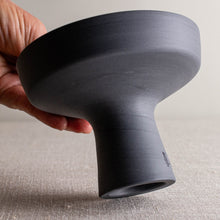 Load image into Gallery viewer, Marbled Grey Porcelain Vessel with Pedestal Foot
