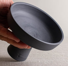 Load image into Gallery viewer, Marbled Grey Porcelain Vessel with Pedestal Foot