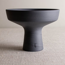 Load image into Gallery viewer, Marbled Grey Porcelain Vessel with Pedestal Foot