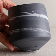 Load image into Gallery viewer, Marbled Dark Grey Vessel with Altered Rim