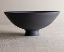 Load image into Gallery viewer, Dark Grey Marbled Vessel with Flared Foot