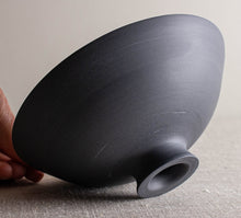 Load image into Gallery viewer, Dark Grey Marbled Vessel with Flared Foot
