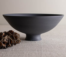 Load image into Gallery viewer, Dark Grey Marbled Vessel with Flared Foot