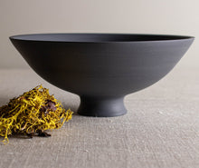 Load image into Gallery viewer, Dark Grey Marbled Vessel with Flared Foot