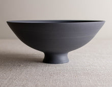Load image into Gallery viewer, Dark Grey Marbled Vessel with Flared Foot