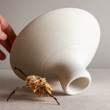 Load image into Gallery viewer, Pedestal Vessel with Rounded Foot, Crystalline White Matte Glaze