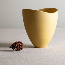 Load image into Gallery viewer, Yellow Porcelain Vessel with Altered Rim