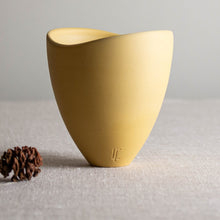 Load image into Gallery viewer, Yellow Porcelain Vessel with Altered Rim