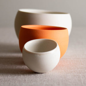 Wobbles in Orange and White, Set of 3