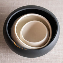 Load image into Gallery viewer, Black and White Wobbles with Kintsugi Accent, Set of 3
