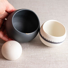 Load image into Gallery viewer, Black and White Wobbles with Kintsugi Accent, Set of 3