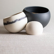 Load image into Gallery viewer, Black and White Wobbles with Kintsugi Accent, Set of 3