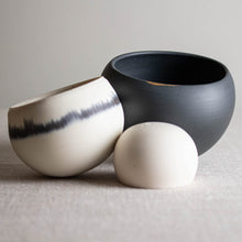 Load image into Gallery viewer, Black and White Wobbles with Kintsugi Accent, Set of 3