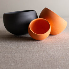 Load image into Gallery viewer, Set of 3 Wobbles in Dark Grey and Orange Porcelain