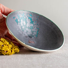 Load image into Gallery viewer, Turquoise and Black-Metallic Glaze