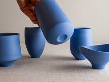 Load image into Gallery viewer, Set of 5 Blue Porcelain Vessels