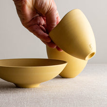 Load image into Gallery viewer, Set of 3 Deep Yellow Porcelain Vessels