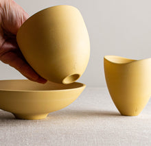 Load image into Gallery viewer, Set of 3 Deep Yellow Porcelain Vessels