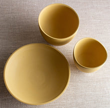 Load image into Gallery viewer, Set of 3 Deep Yellow Porcelain Vessels