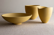 Load image into Gallery viewer, Set of 3 Deep Yellow Porcelain Vessels