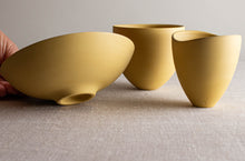 Load image into Gallery viewer, Set of 3 Deep Yellow Porcelain Vessels