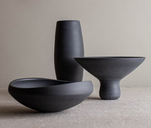 Load image into Gallery viewer, Set of 3 Dark Grey Porcelain Vessels