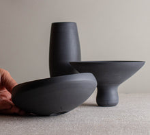 Load image into Gallery viewer, Set of 3 Dark Grey Porcelain Vessels