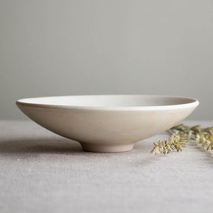 Crystalline White Matte Bowl with Kintsugi-Style Accent