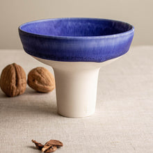 Load image into Gallery viewer, Sparkling Cobalt Vessel with Tall Foot
