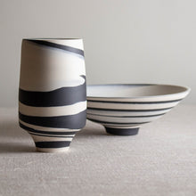 Load image into Gallery viewer, Black and White Porcelain Vessel
