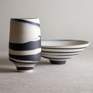 Black and White Porcelain Vessel