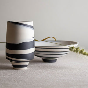 Black and White Porcelain Vessel