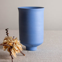 Load image into Gallery viewer, Blue Porcelain Footed Vessel
