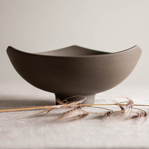 Dark Walnut Porcelain, Tri-Corner Vessel